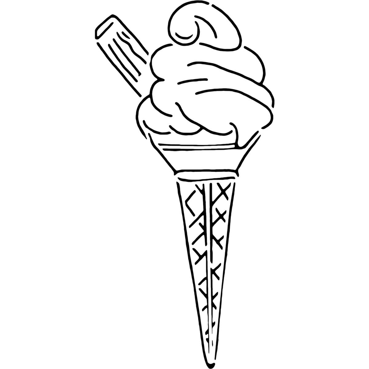 'Ice Cream Cone' Reusable Stencil – Durable Decorative Template for Painting and Spraying on Walls, Tiles, Wood, Fabric & Craft Projects - XXL (A2) (WS00032533)