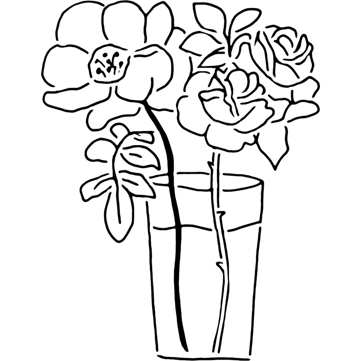 'Flowers In Vase' Reusable Stencils – Durable Decorative Templates for Painting and Spraying on Walls, Tiles, Wood, Fabric & Craft Projects (WS020698)