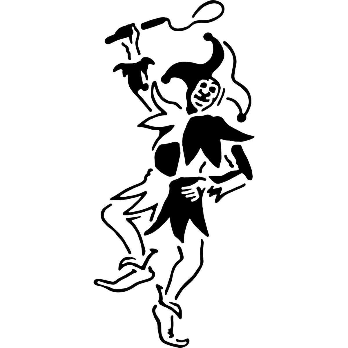 'Dancing Jester' Reusable Wall Stencil - XXL (A2) - Painting Template for Walls, Tiles, Wood, Fabric and Crafts (WS00035053)