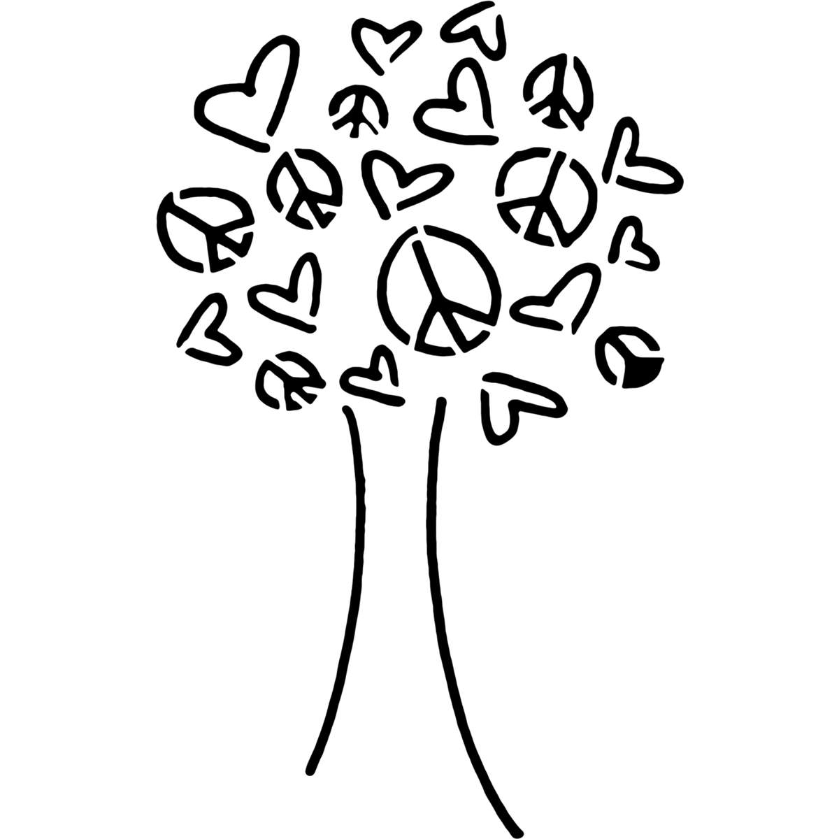 'Peace & Love Tree' Reusable Stencils – Durable Decorative Templates for Painting and Spraying on Walls, Tiles, Wood, Fabric & Craft Projects (WS021896)