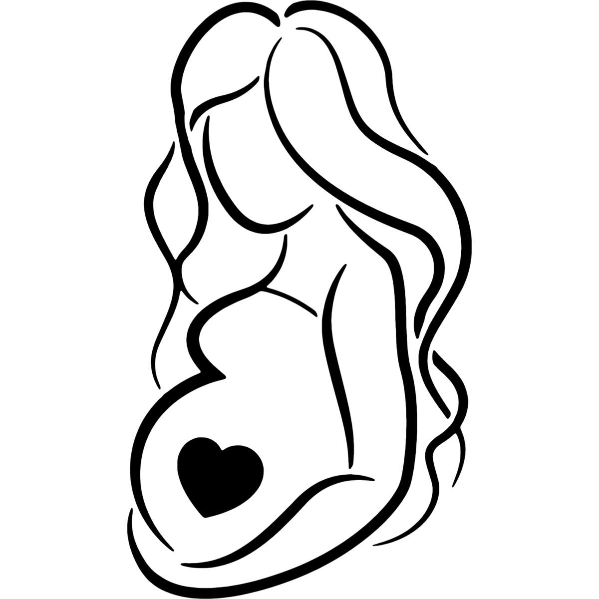 'Pregnant Woman' Reusable Stencils – Durable Decorative Templates for Painting and Spraying on Walls, Tiles, Wood, Fabric & Craft Projects (WS022789)