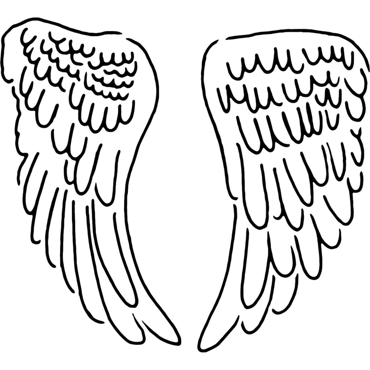 'Angel Wings' Reusable Wall Stencil - Decorative Template for Walls, Tiles, Wood, Fabric and Crafts (WS023162)