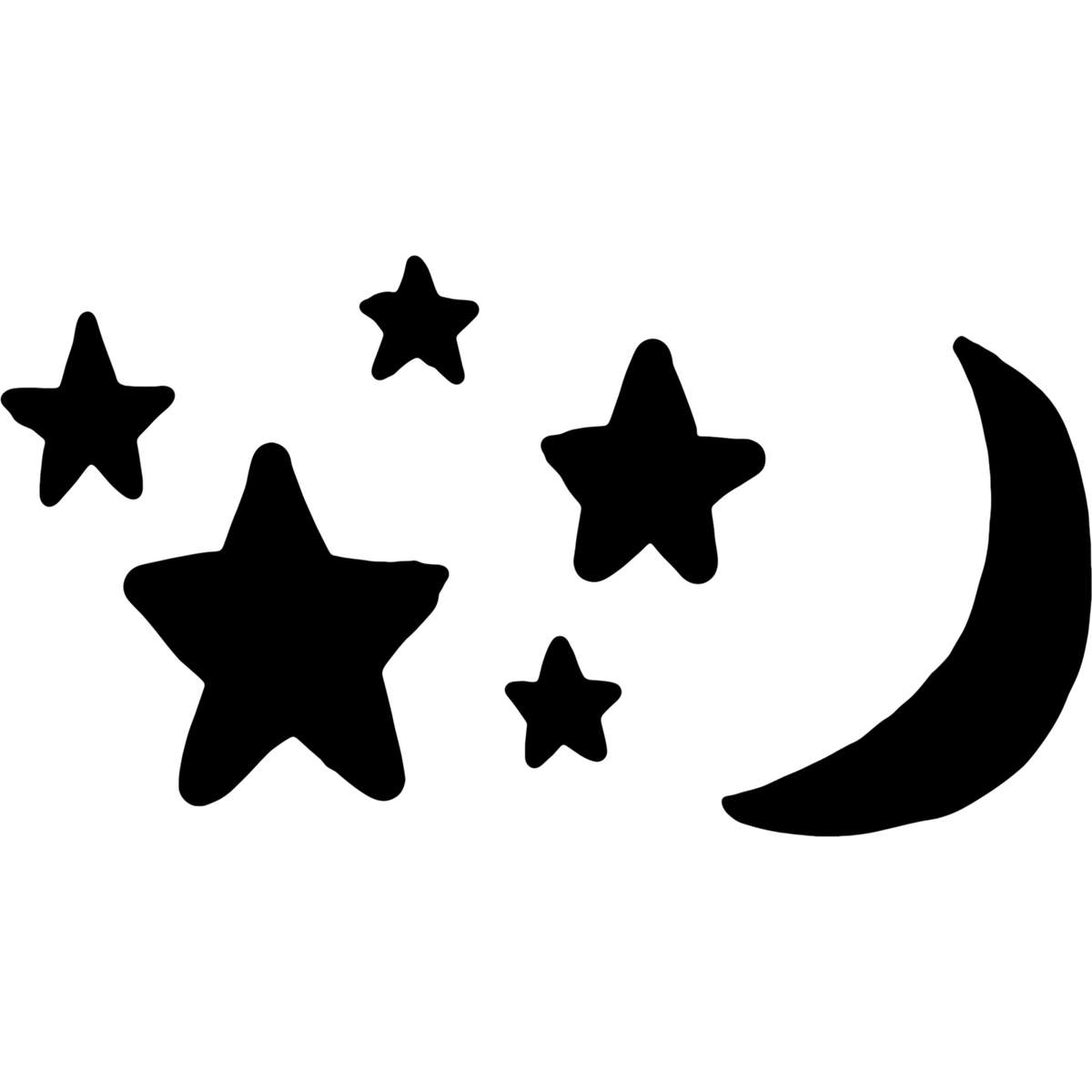 'Moon & Stars' Reusable Stencils – Durable Decorative Templates for Painting and Spraying on Walls, Tiles, Wood, Fabric & Craft Projects (WS023532)