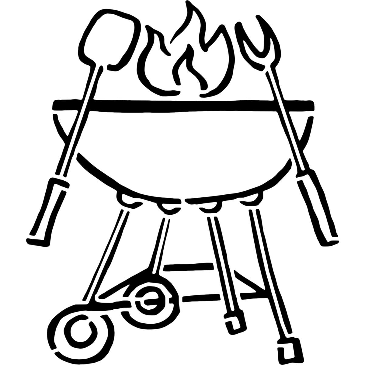 'BBQ Grill' Reusable Stencils – Durable Decorative Templates for Painting and Spraying on Walls, Tiles, Wood, Fabric & Craft Projects (WS025794)