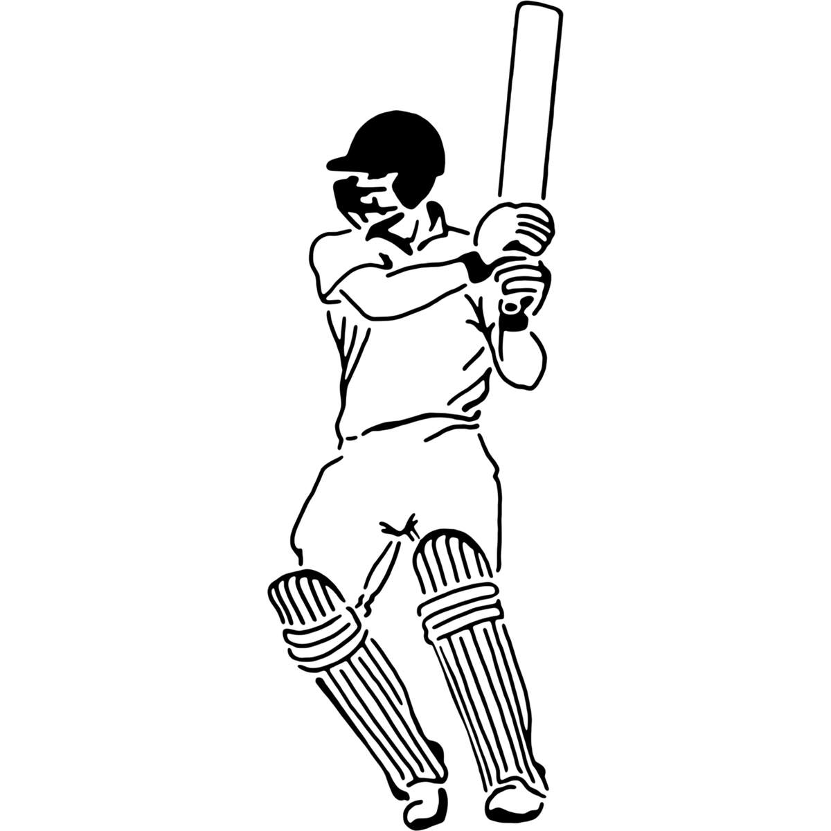 'Cricket Batsman' Reusable Stencil – Durable Decorative Template for Painting and Spraying on Walls, Tiles, Wood, Fabric & Craft Projects - XXL (A2) (WS00044199)