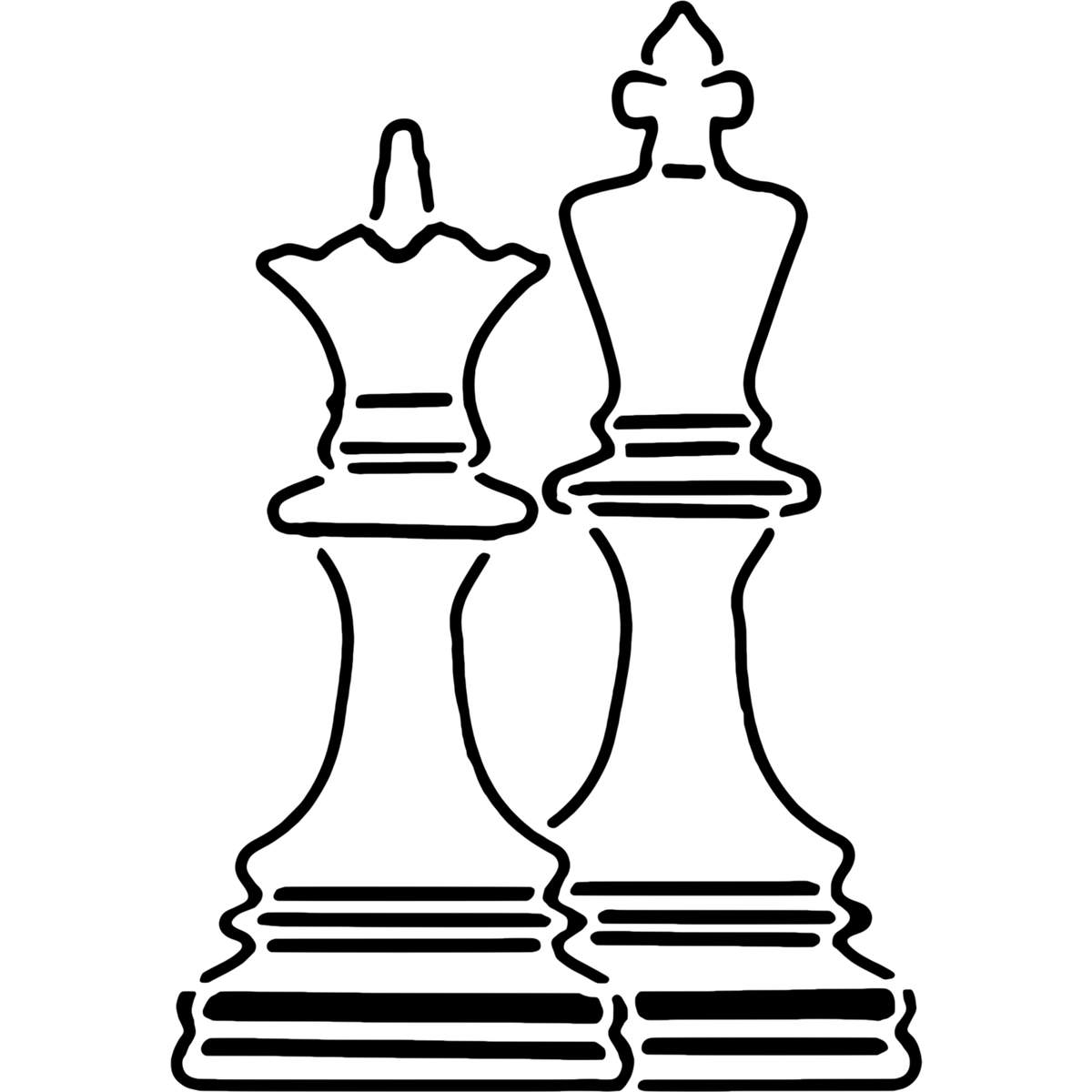 'Chess Queen & King' Reusable Stencils – Durable Decorative Templates for Painting and Spraying on Walls, Tiles, Wood, Fabric & Craft Projects (WS030042)