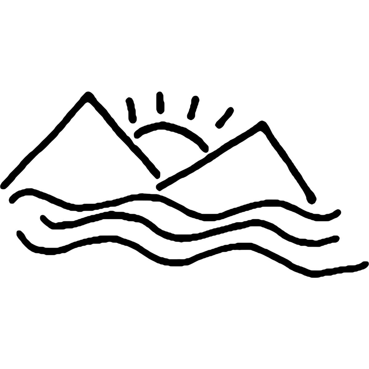 'Sunset Pyramids' Reusable Stencil – Durable Decorative Template for Painting and Spraying on Walls, Tiles, Wood, Fabric & Craft Projects - XXL (A2) (WS00047826)