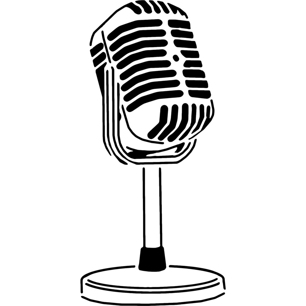 'Retro Microphone' Reusable Wall Stencil - Decorative Template for Walls, Tiles, Wood, Fabric and Crafts (WS030604)