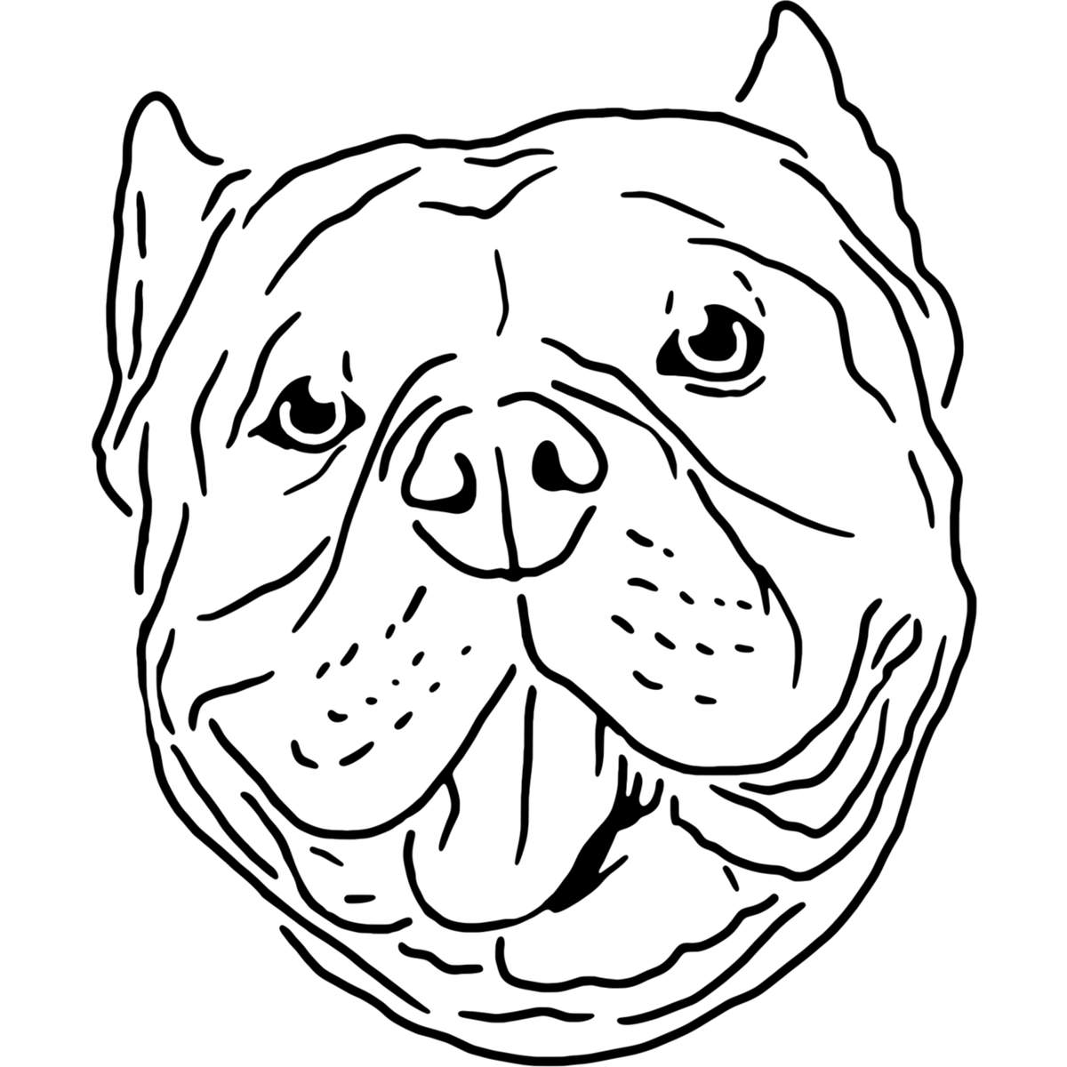 'American Bully Head' Reusable Stencils – Durable Decorative Templates for Painting and Spraying on Walls, Tiles, Wood, Fabric & Craft Projects (WS032136)