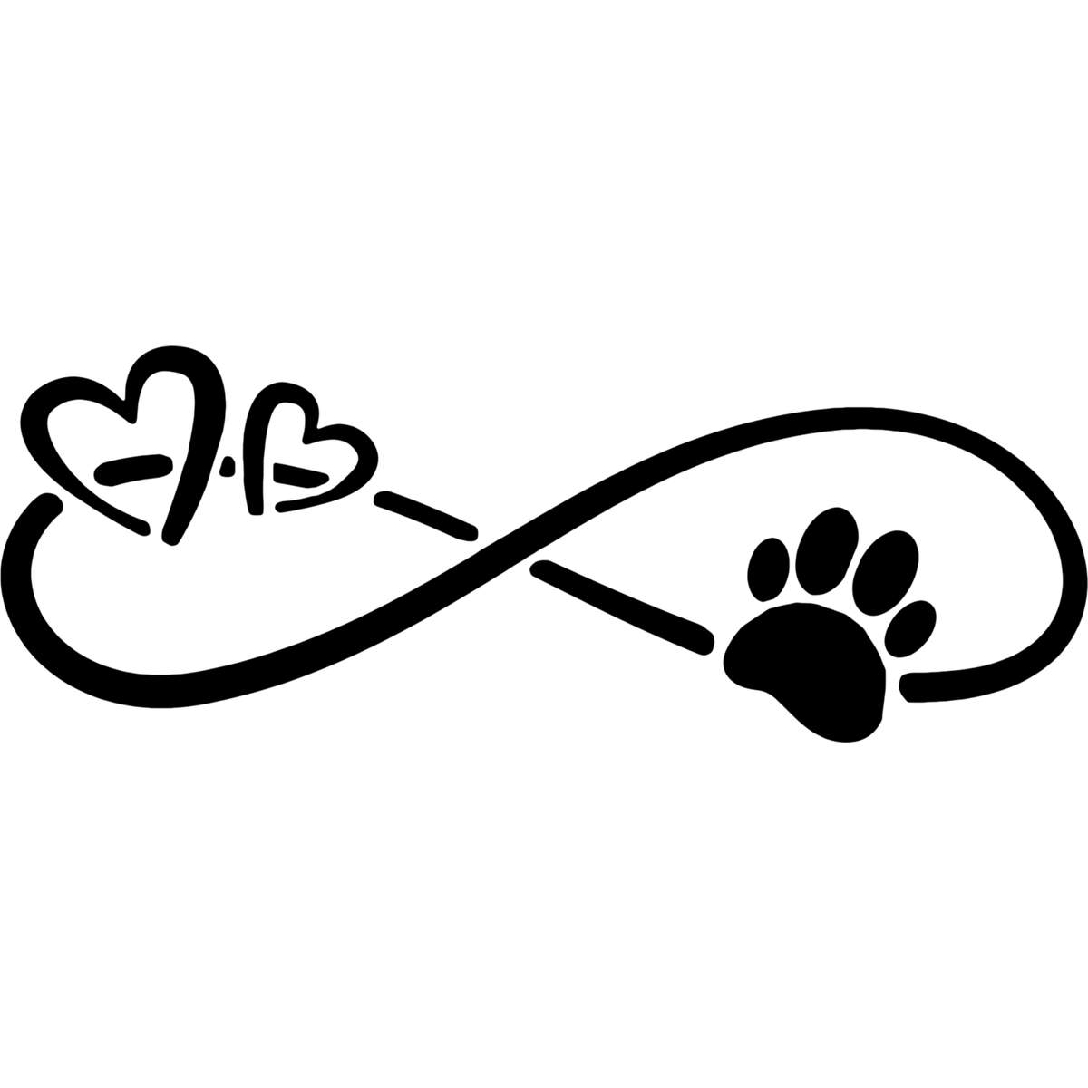 'Infinity Hearts & Paw' Reusable Wall Stencil - Decorative Template for Walls, Tiles, Wood, Fabric and Crafts (WS032246)