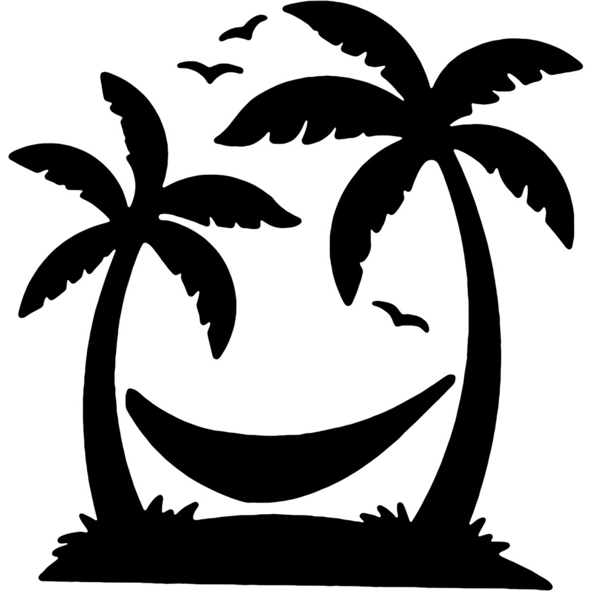 'Hammock & Palm Trees' Reusable Stencils – Durable Decorative Templates for Painting and Spraying on Walls, Tiles, Wood, Fabric & Craft Projects (WS035164)