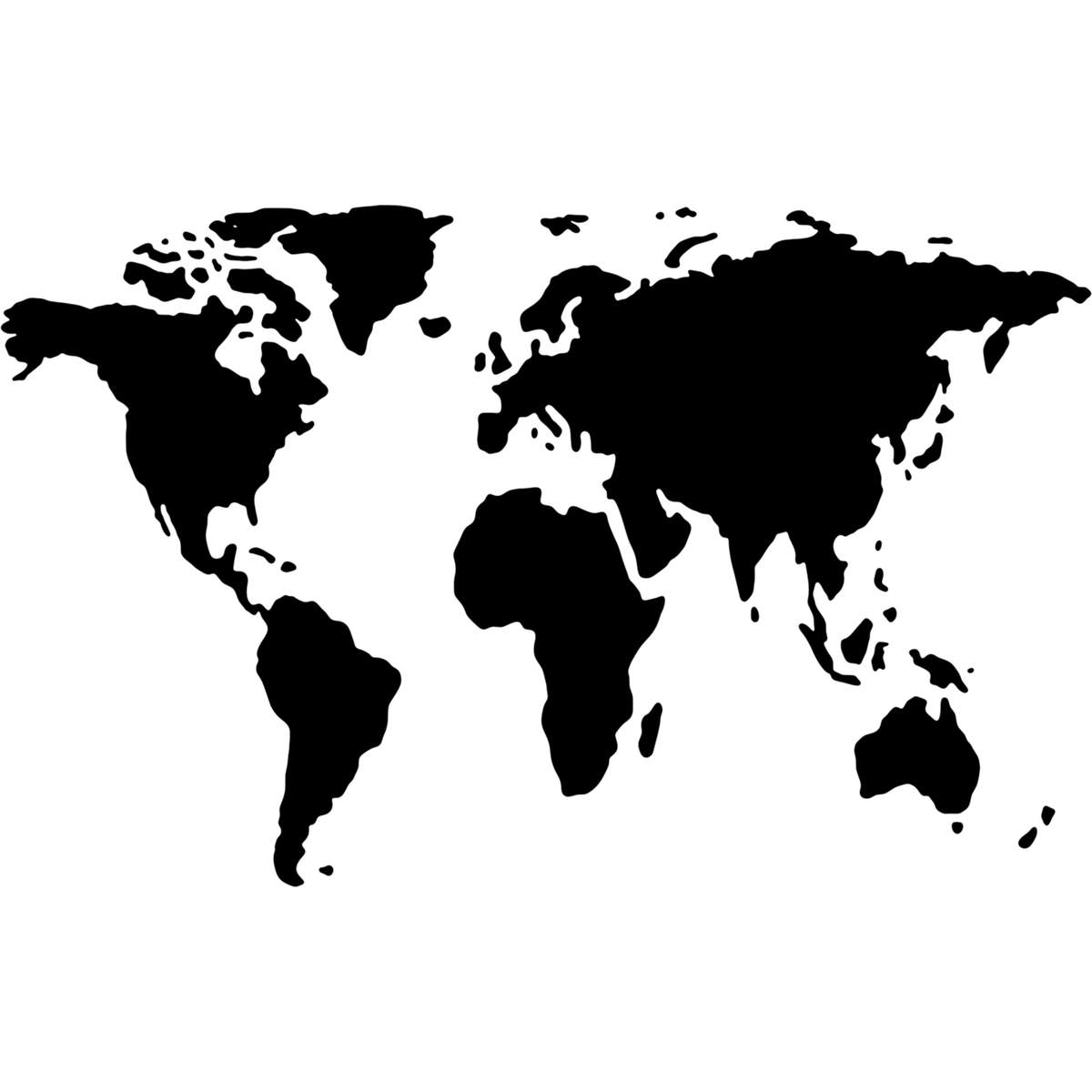 'World Map' Reusable Stencils – Durable Decorative Templates for Painting and Spraying on Walls, Tiles, Wood, Fabric & Craft Projects (WS045358)