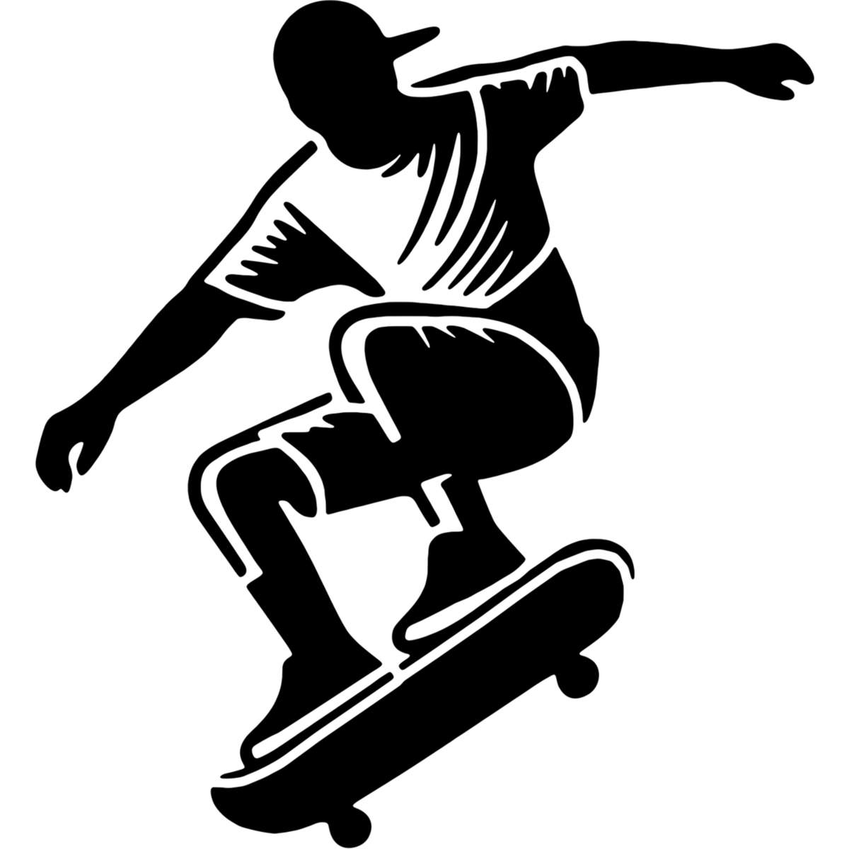 'Skateboard Champion' Reusable Wall Stencil - Decorative Template for Walls, Tiles, Wood, Fabric and Crafts (WS047709)