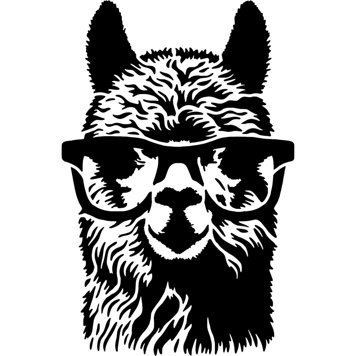 'Alpaca Wearing Glasses' Reusable Wall Stencil - XXL (A2) - Painting Template for Walls, Tiles, Wood, Fabric and Crafts (WS00075996)