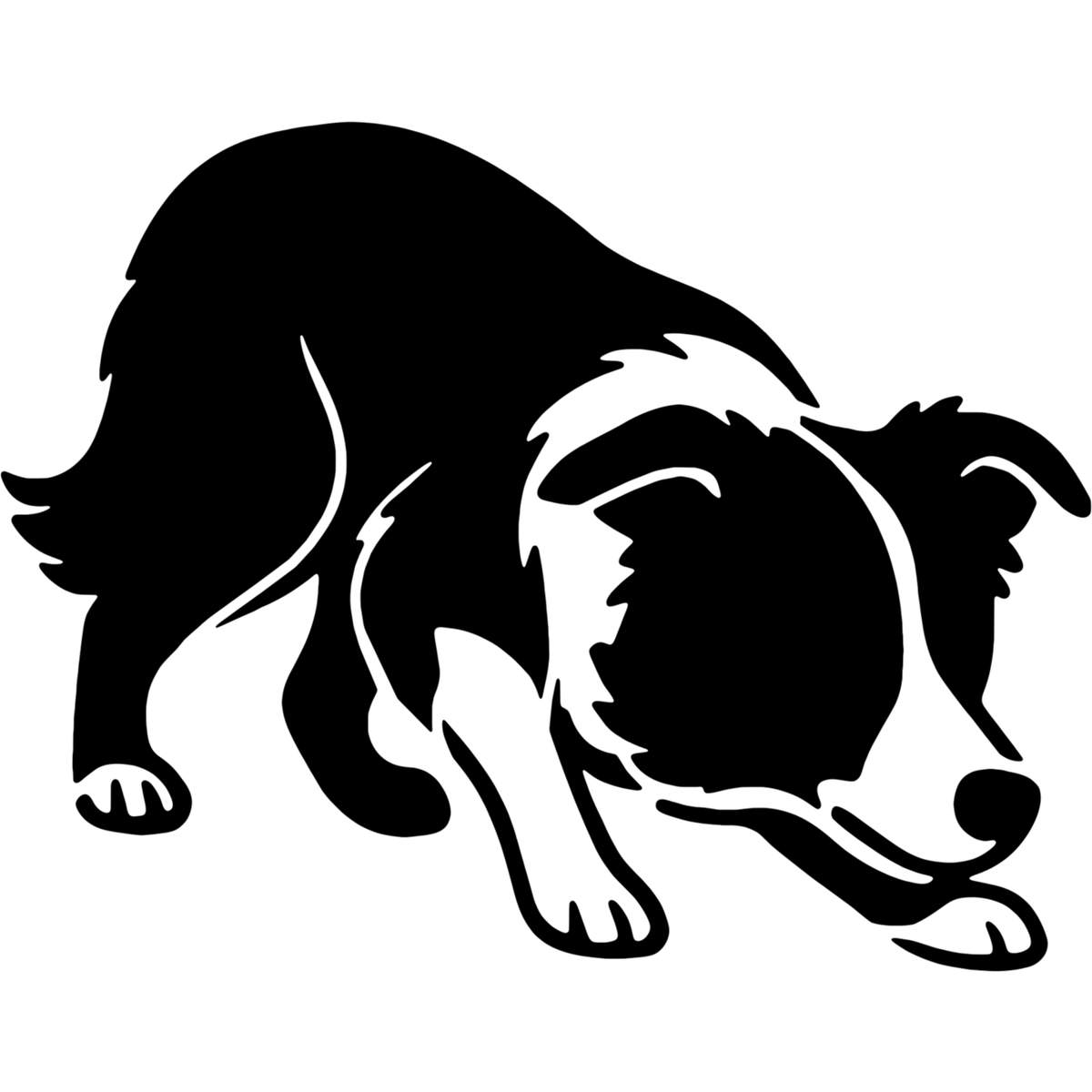 'Crouching Border Collie' Reusable Wall Stencil - XXL (A2) - Painting Template for Walls, Tiles, Wood, Fabric and Crafts (WS00080300)