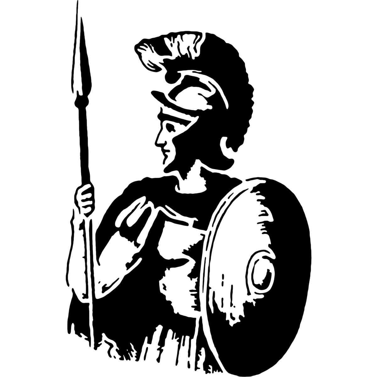 'Roman Soldier' Reusable Wall Stencil - Decorative Template for Walls, Tiles, Wood, Fabric and Crafts (WS055652)