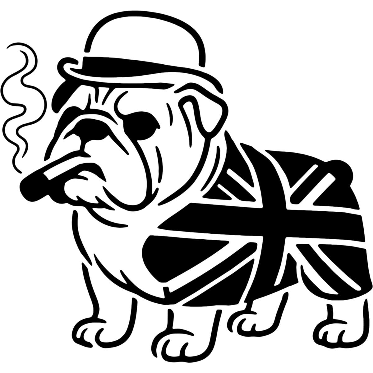 'British Flag Bulldog' Reusable Wall Stencil - XXL (A2) - Painting Template for Walls, Tiles, Wood, Fabric and Crafts (WS00081526)
