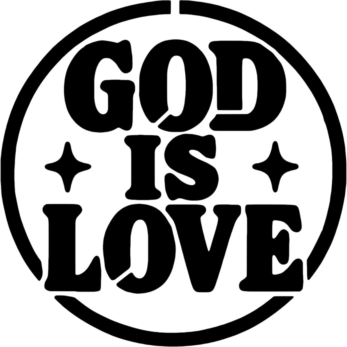 'God Is Love' Reusable Wall Stencil - Decorative Template for Walls, Tiles, Wood, Fabric and Crafts (WS057816)