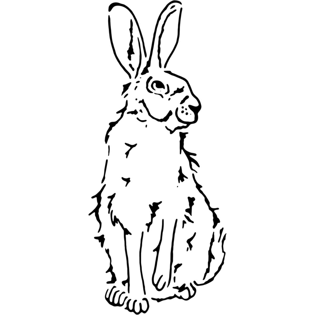 'Sitting Hare' Reusable Wall Stencil - XL (A3) - Painting Template for Walls, Tiles, Wood, Fabric and Crafts (WS00023618)