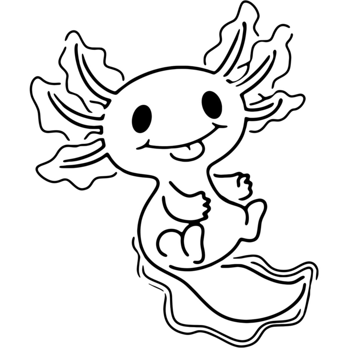 'Cute Axolotl' Reusable Wall Stencil - XL (A3) - Painting Template for Walls, Tiles, Wood, Fabric and Crafts (WS00046494)