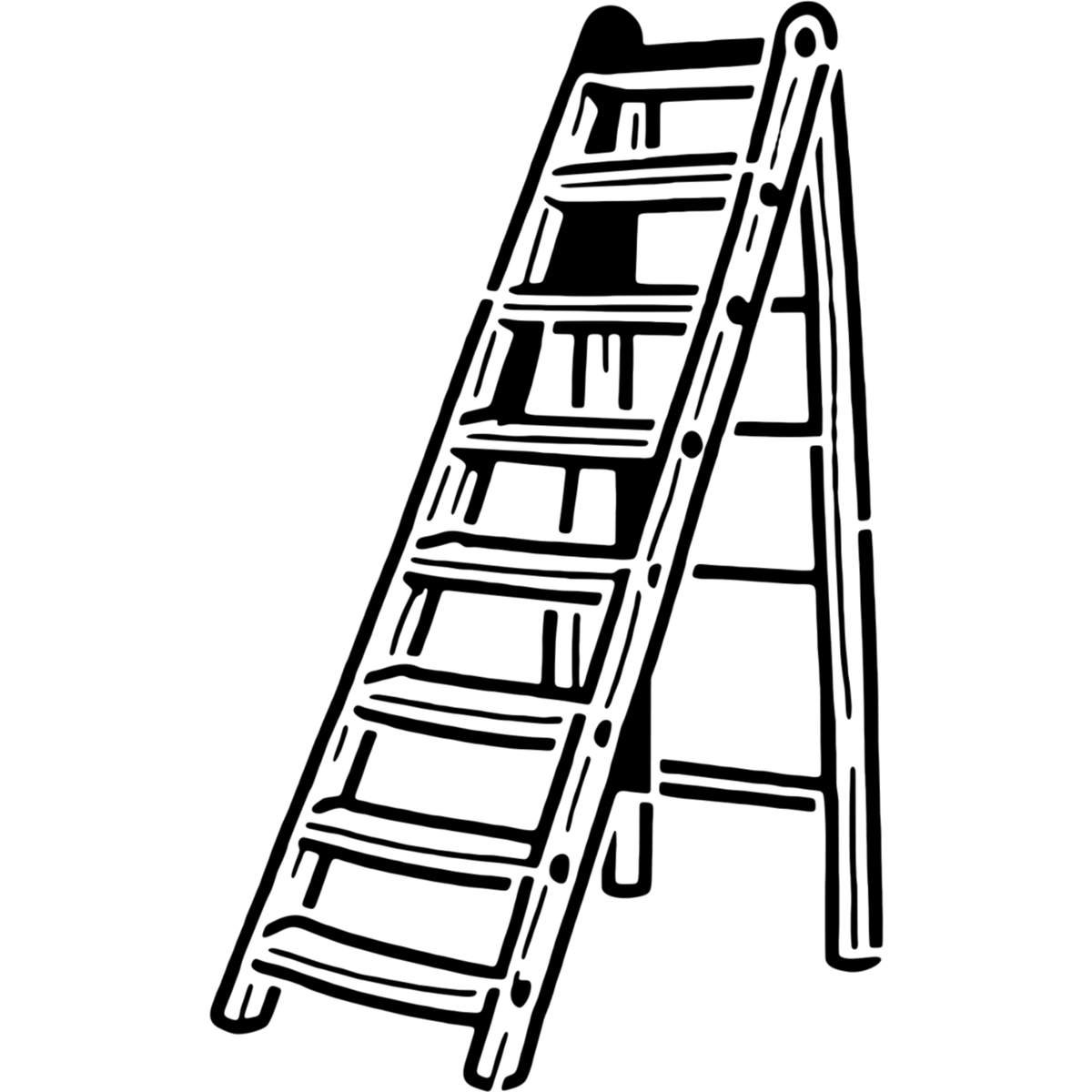 'Wooden Ladder' Reusable Stencil – Durable Decorative Template for Painting and Spraying on Walls, Tiles, Wood, Fabric & Craft Projects - XL (A3) (WS00074391)