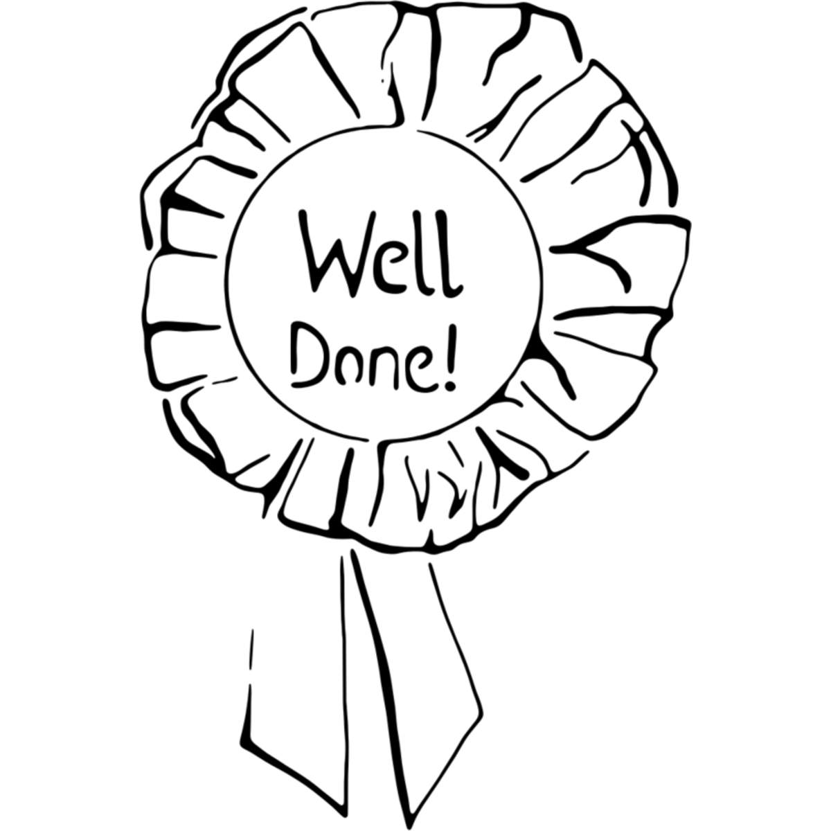 'Well Done Badge' Reusable Stencil – Durable Decorative Template for Painting and Spraying on Walls, Tiles, Wood, Fabric & Craft Projects - L (A4) (WS00014563)