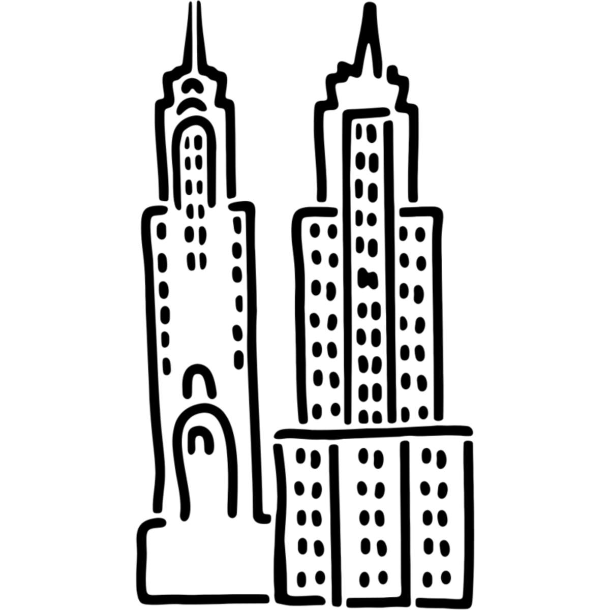 'Skyscraper Buildings' Reusable Wall Stencil - L (A4) - Painting Template for Walls, Tiles, Wood, Fabric and Crafts (WS00030071)