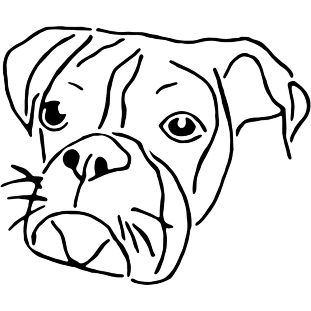 A4 'Boxer Dog Face' Wall Stencil / Template (WS00033823)