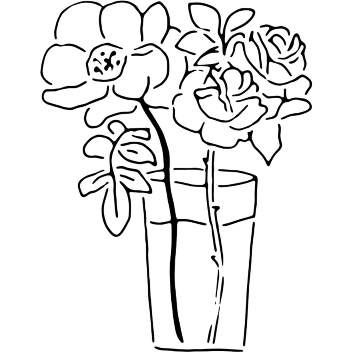 'Flowers In Vase' Reusable Stencil – Durable Decorative Template for Painting and Spraying on Walls, Tiles, Wood, Fabric & Craft Projects - L (A4) (WS00034223)