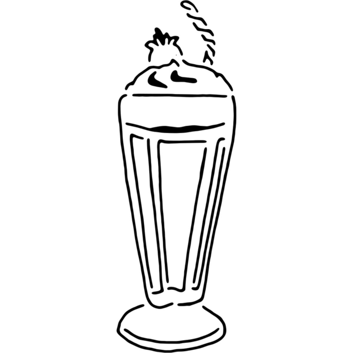 'Strawberry Milkshake' Reusable Stencil – Durable Decorative Template for Painting and Spraying on Walls, Tiles, Wood, Fabric & Craft Projects - L (A4) (WS00035431)