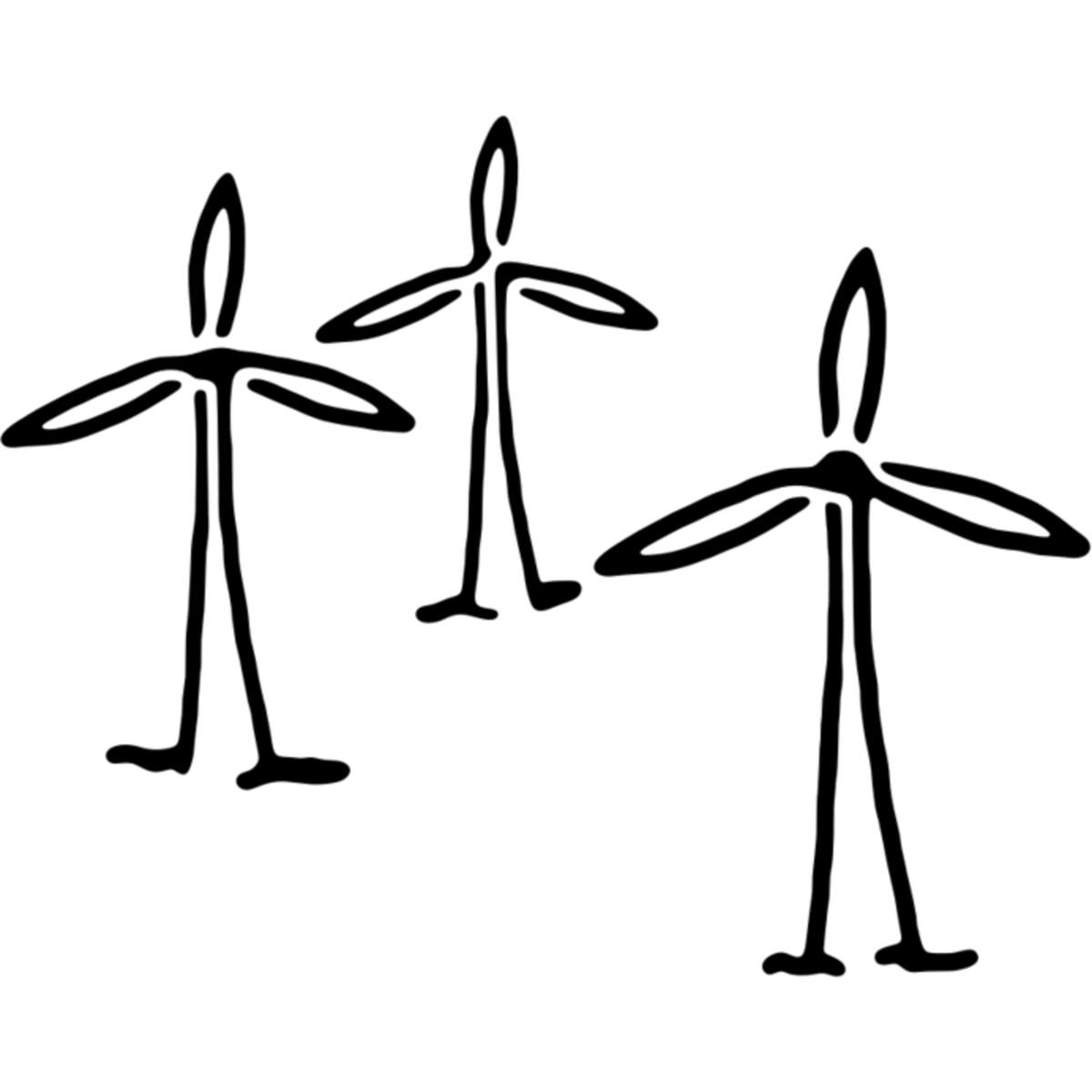 'Wind Turbines' Reusable Wall Stencil - L (A4) - Painting Template for Walls, Tiles, Wood, Fabric and Crafts (WS00042637)