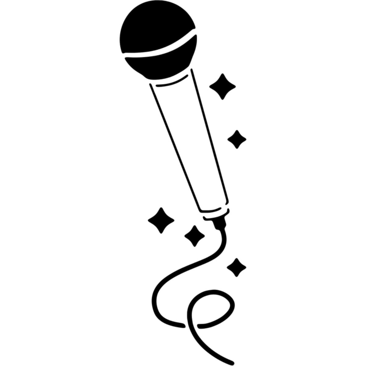 'Microphone With Glitter' Reusable Wall Stencil - L (A4) - Painting Template for Walls, Tiles, Wood, Fabric and Crafts (WS00072073)