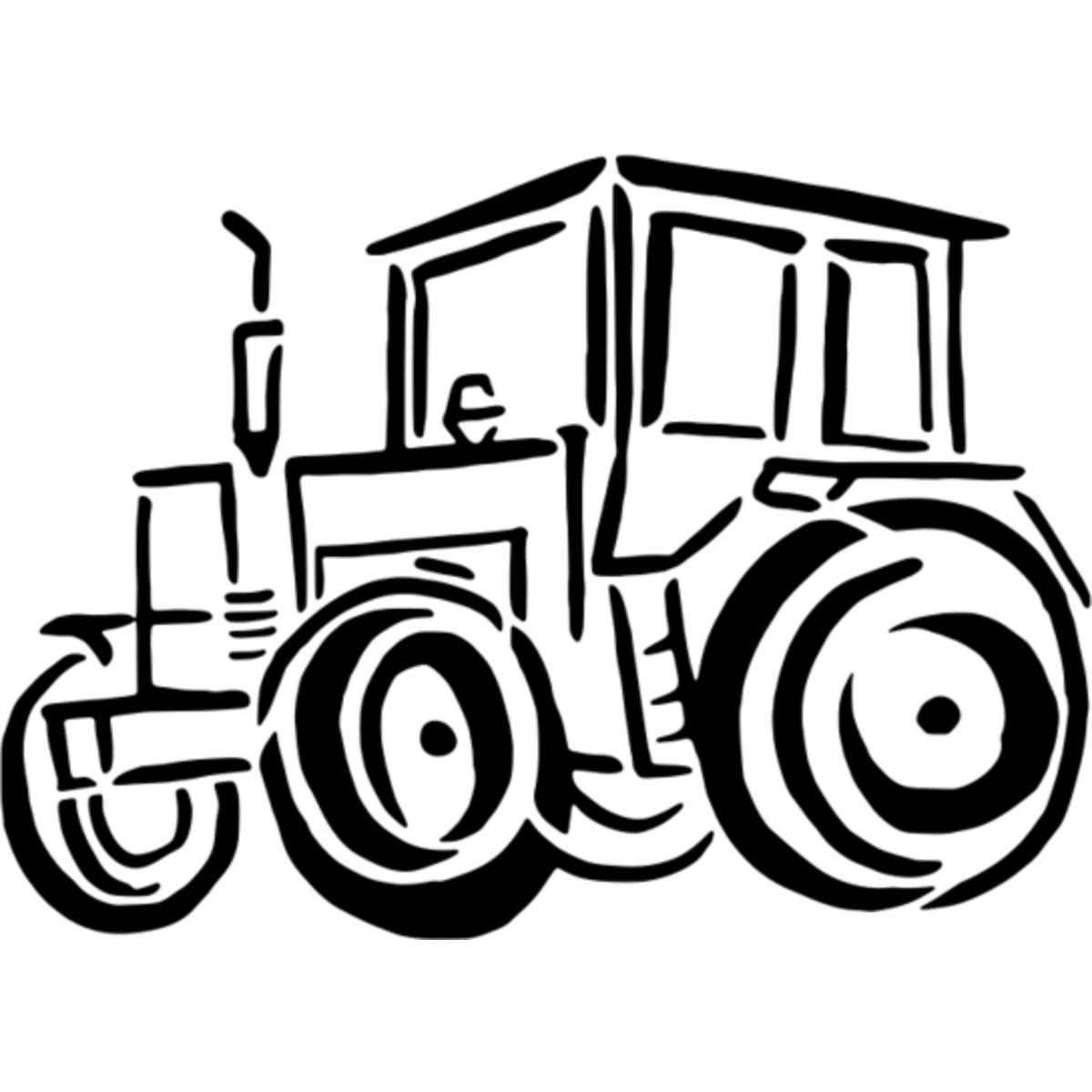 'Tractor' Reusable Wall Stencil - M (A5) - Rugged Farm Vehicle Agriculture Outline - Painting Template for Walls, Tiles, Wood, Fabric and Crafts (WS00001006)