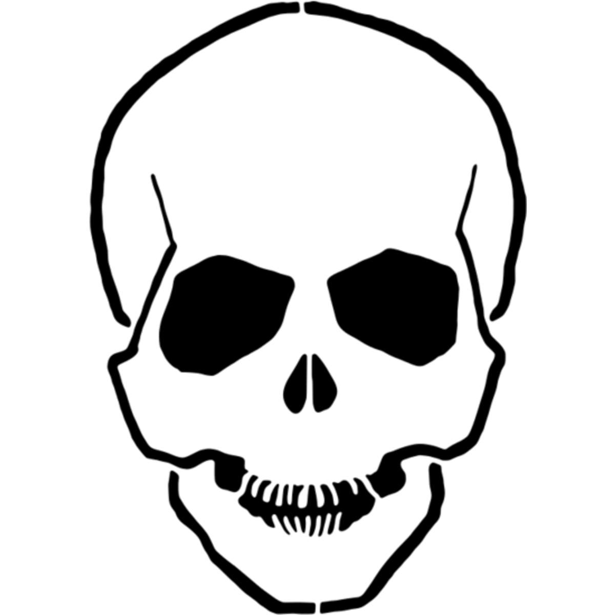 'Skull' Reusable Stencil – Durable Decorative Template for Painting and Spraying on Walls, Tiles, Wood, Fabric & Craft Projects - M (A5) (WS00001052)