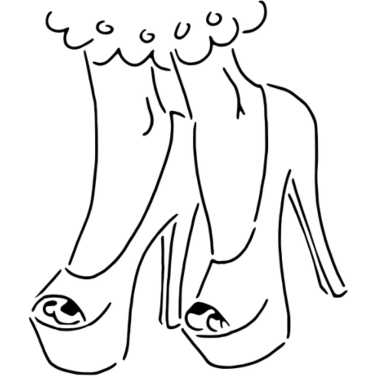 'Ladies Shoes' Reusable Stencil – Durable Decorative Template for Painting and Spraying on Walls, Tiles, Wood, Fabric & Craft Projects - M (A5) (WS00006692)
