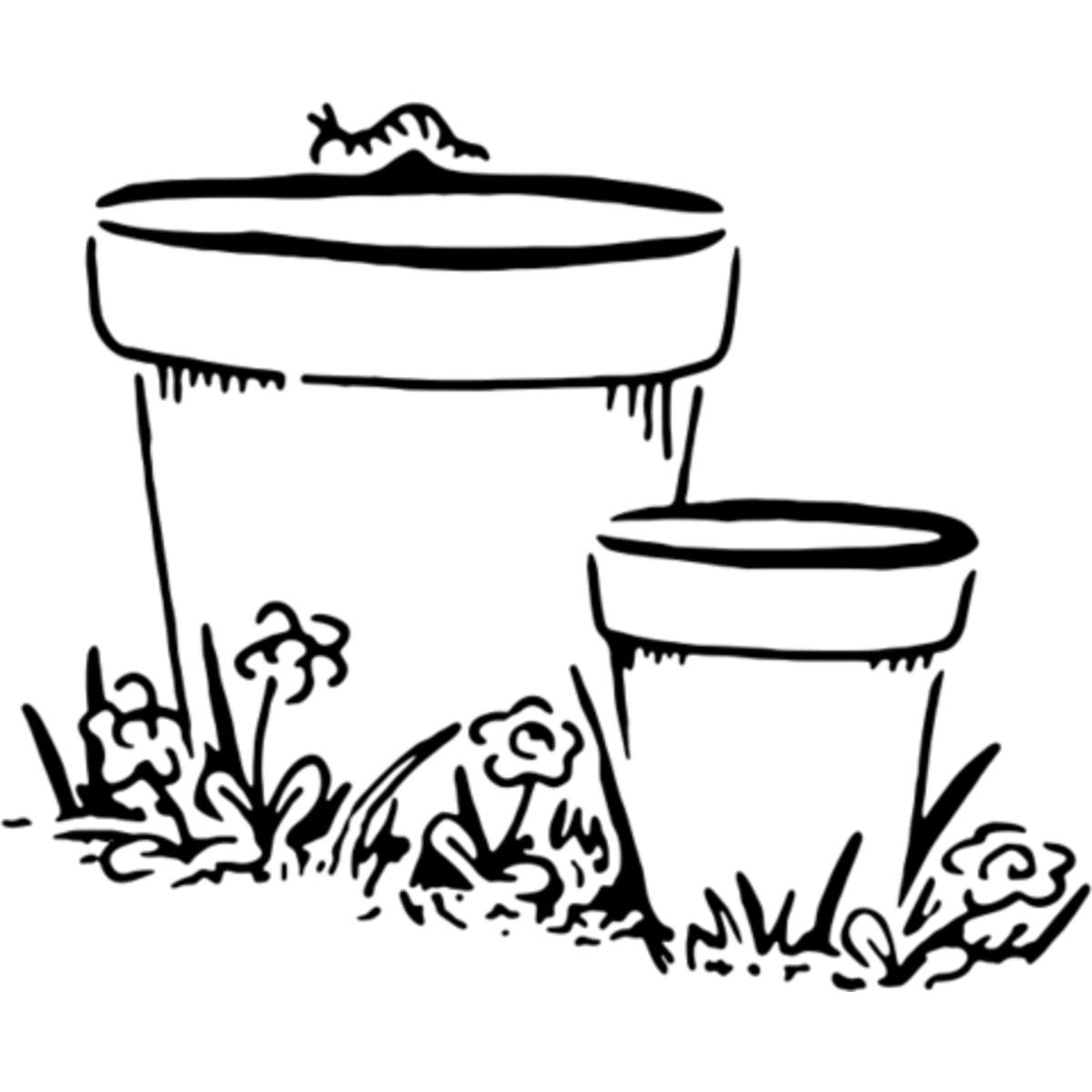 'Plant Pots' Reusable Stencil – Durable Decorative Template for Painting and Spraying on Walls, Tiles, Wood, Fabric & Craft Projects - M (A5) (WS00010703)