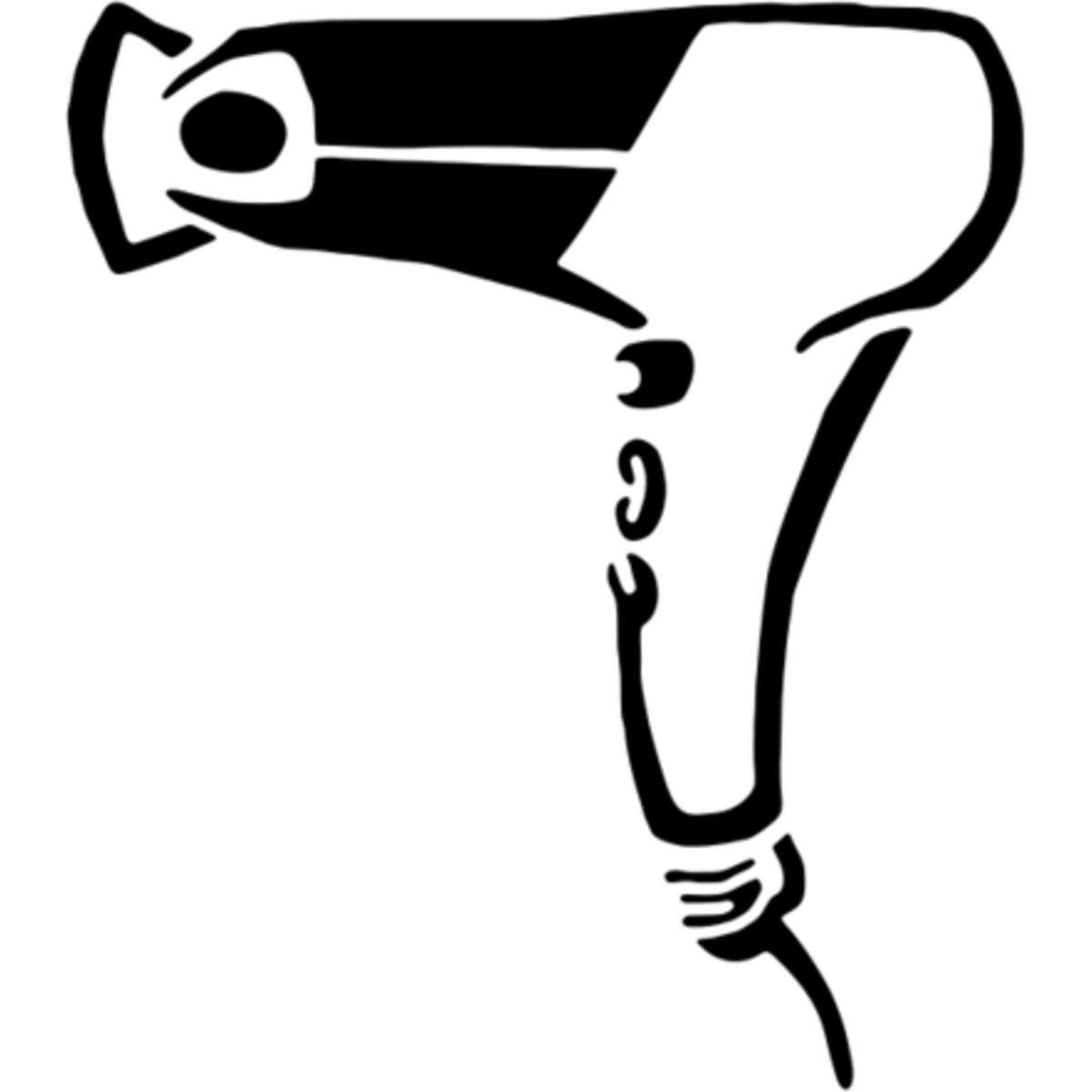 'Hair Dryer' Reusable Stencil – Durable Decorative Template for Painting and Spraying on Walls, Tiles, Wood, Fabric & Craft Projects - M (A5) (WS00013433)