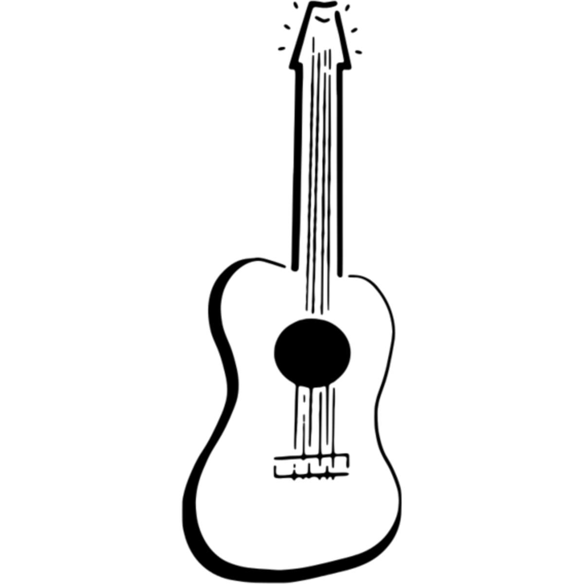 'Acoustic Guitar' Reusable Wall Stencil - M (A5) - Painting Template for Walls, Tiles, Wood, Fabric and Crafts (WS00020616)