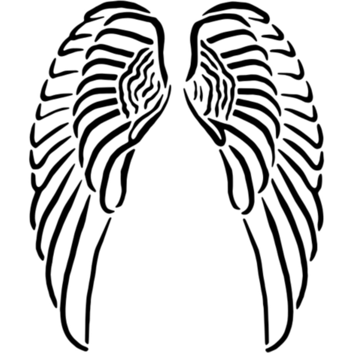 'Angel Wings' Reusable Stencil – Durable Decorative Template for Painting and Spraying on Walls, Tiles, Wood, Fabric & Craft Projects - M (A5) (WS00022392)