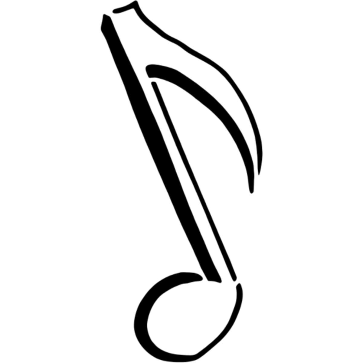 'Quaver Music Note' Reusable Stencil – Durable Decorative Template for Painting and Spraying on Walls, Tiles, Wood, Fabric & Craft Projects - M (A5) (WS00022700)