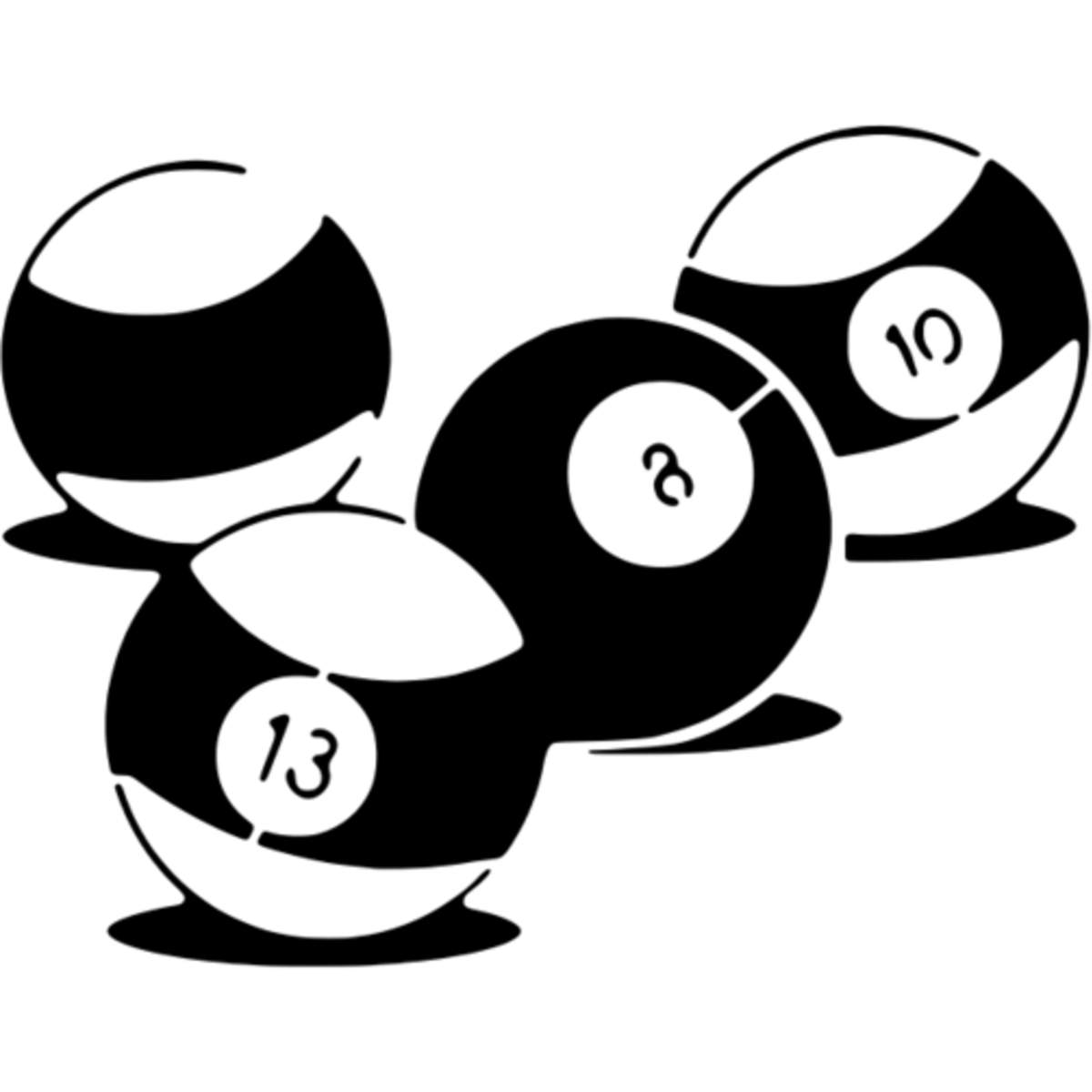 'Pool Balls' Reusable Stencil – Durable Decorative Template for Painting and Spraying on Walls, Tiles, Wood, Fabric & Craft Projects - M (A5) (WS00026472)