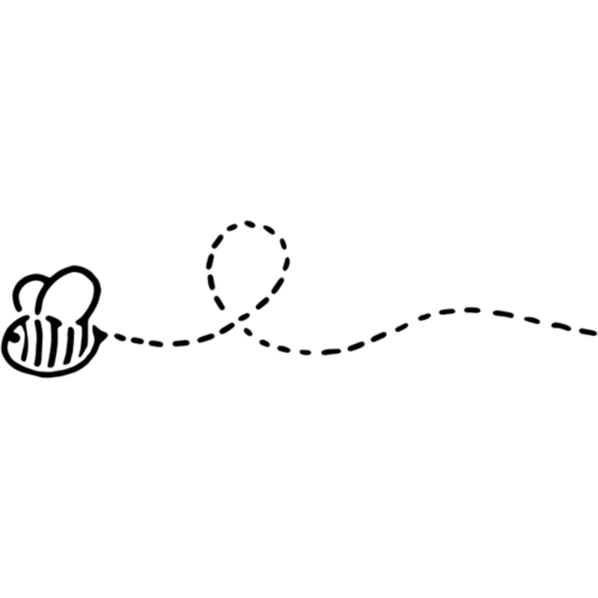 'Bumble Bee' Reusable Wall Stencil - M (A5) - Cute Flying Insect Dotted Path - Painting Template for Walls, Tiles, Wood, Fabric and Crafts (WS00027824)