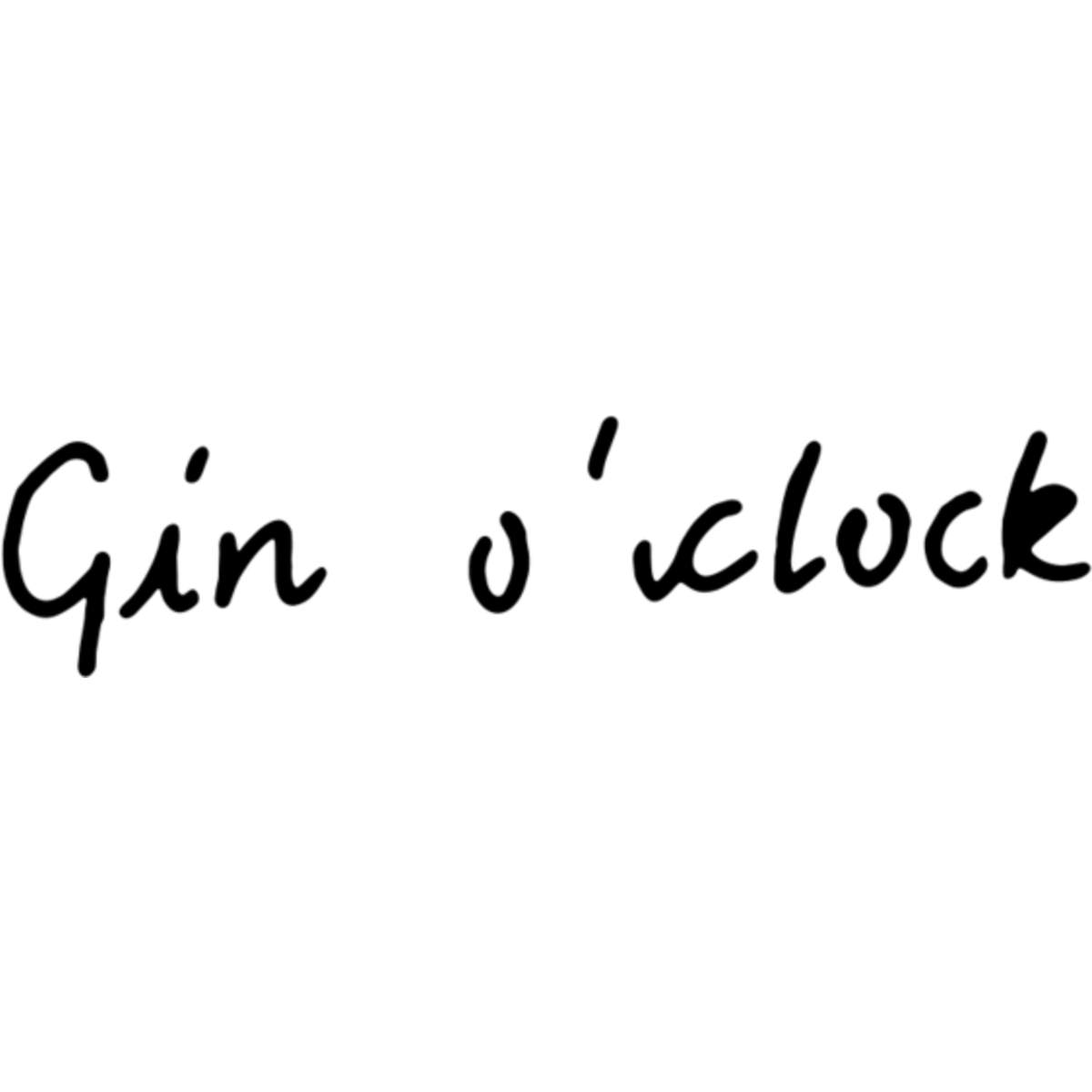 'Gin O'Clock Text' Reusable Stencil – Durable Decorative Template for Painting and Spraying on Walls, Tiles, Wood, Fabric & Craft Projects - M (A5) (WS00029200)