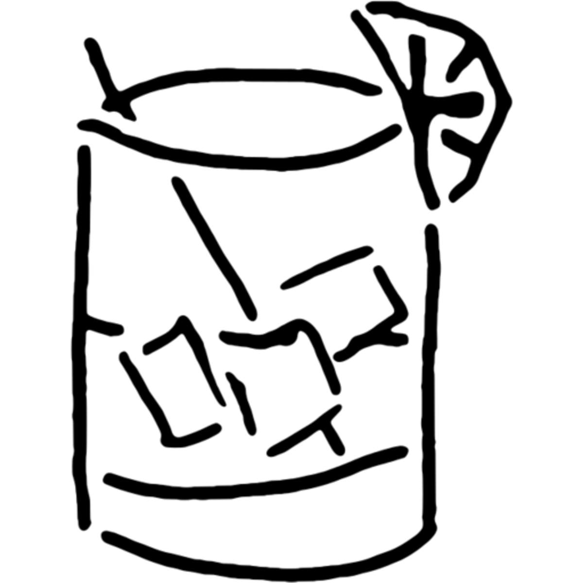 'Gin & Tonic' Reusable Stencil – Durable Decorative Template for Painting and Spraying on Walls, Tiles, Wood, Fabric & Craft Projects - M (A5) (WS00029204)