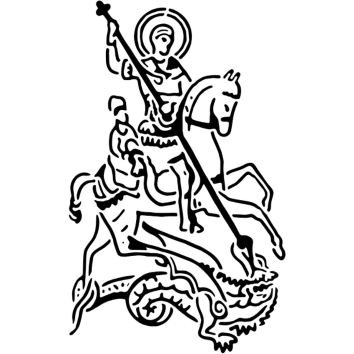'George & Dragon' Reusable Wall Stencil - M (A5) - Painting Template for Walls, Tiles, Wood, Fabric and Crafts (WS00029480)