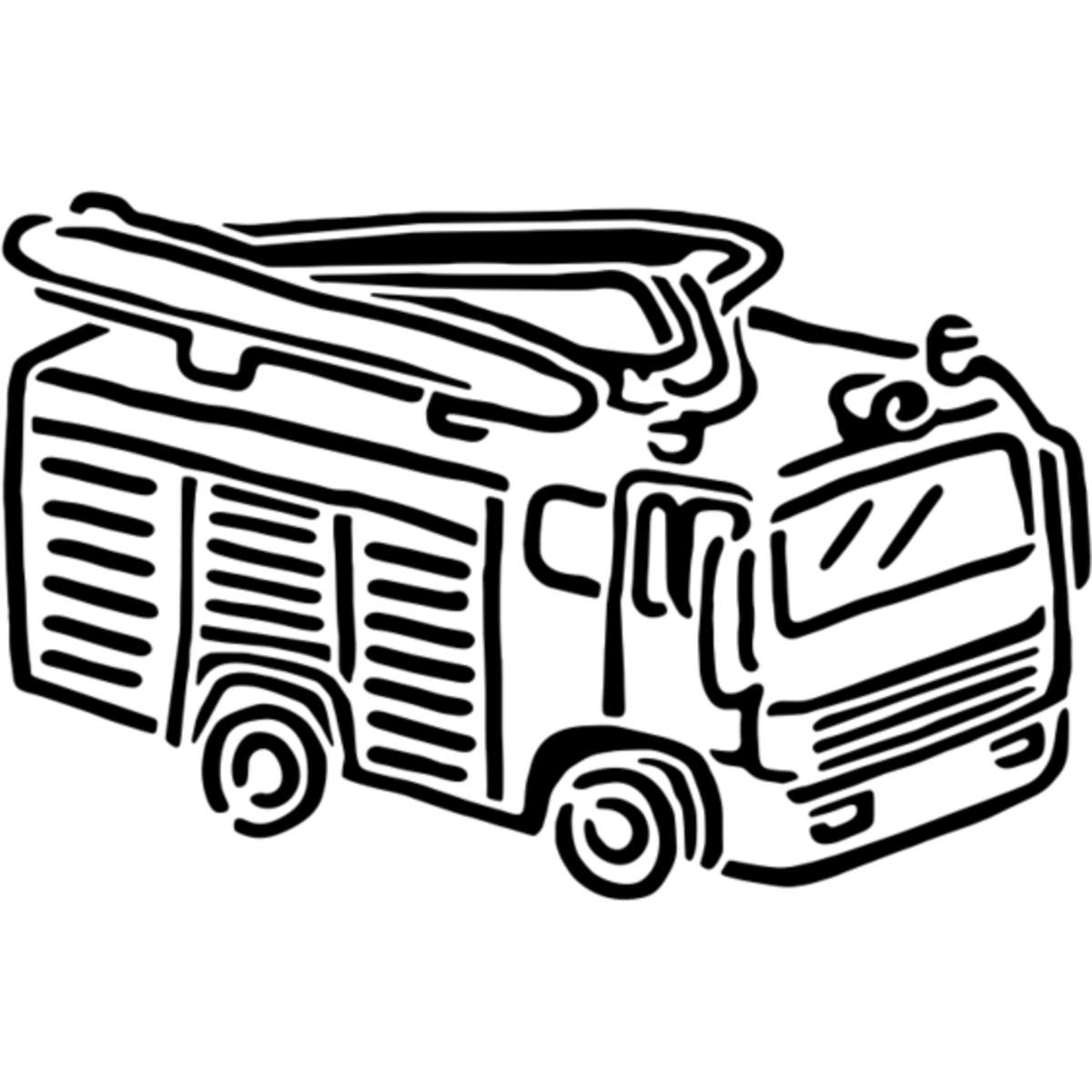 'Fire Engine' Reusable Stencil – Durable Decorative Template for Painting and Spraying on Walls, Tiles, Wood, Fabric & Craft Projects - M (A5) (WS00029664)