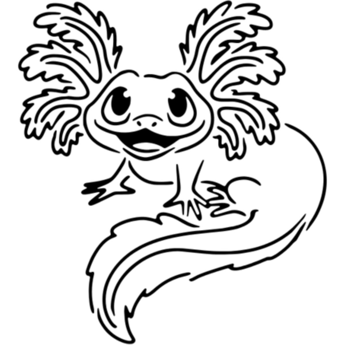 'Cute Axolotl' Reusable Stencil – Durable Decorative Template for Painting and Spraying on Walls, Tiles, Wood, Fabric & Craft Projects - M (A5) (WS00030408)