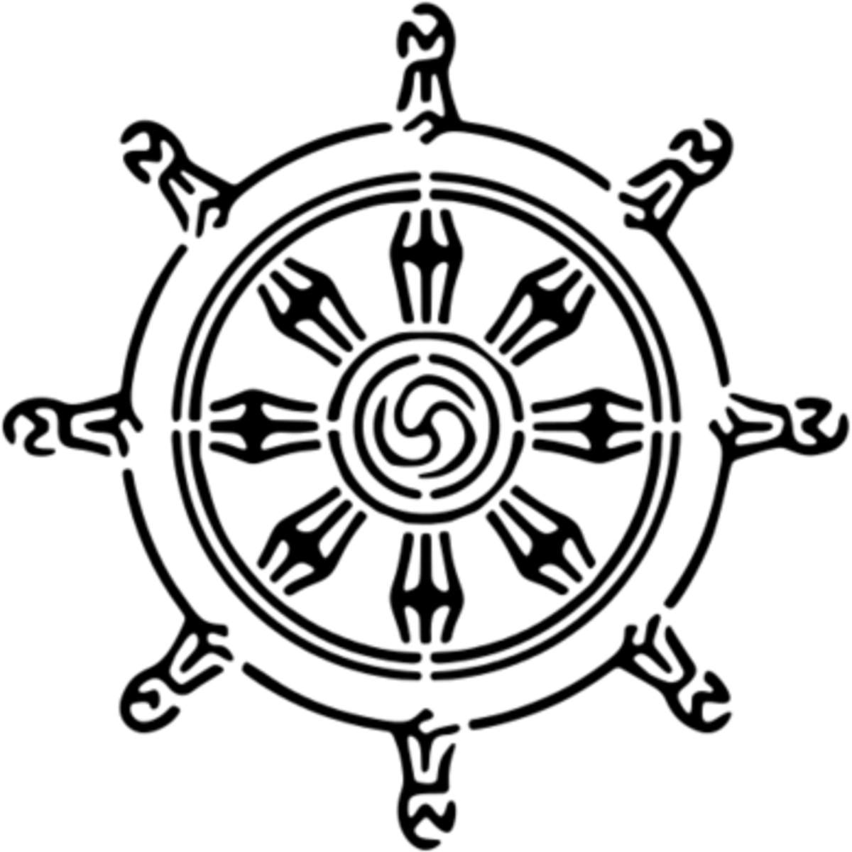 'Buddhist Symbol' Reusable Stencil – Durable Decorative Template for Painting and Spraying on Walls, Tiles, Wood, Fabric & Craft Projects - M (A5) (WS00030856)