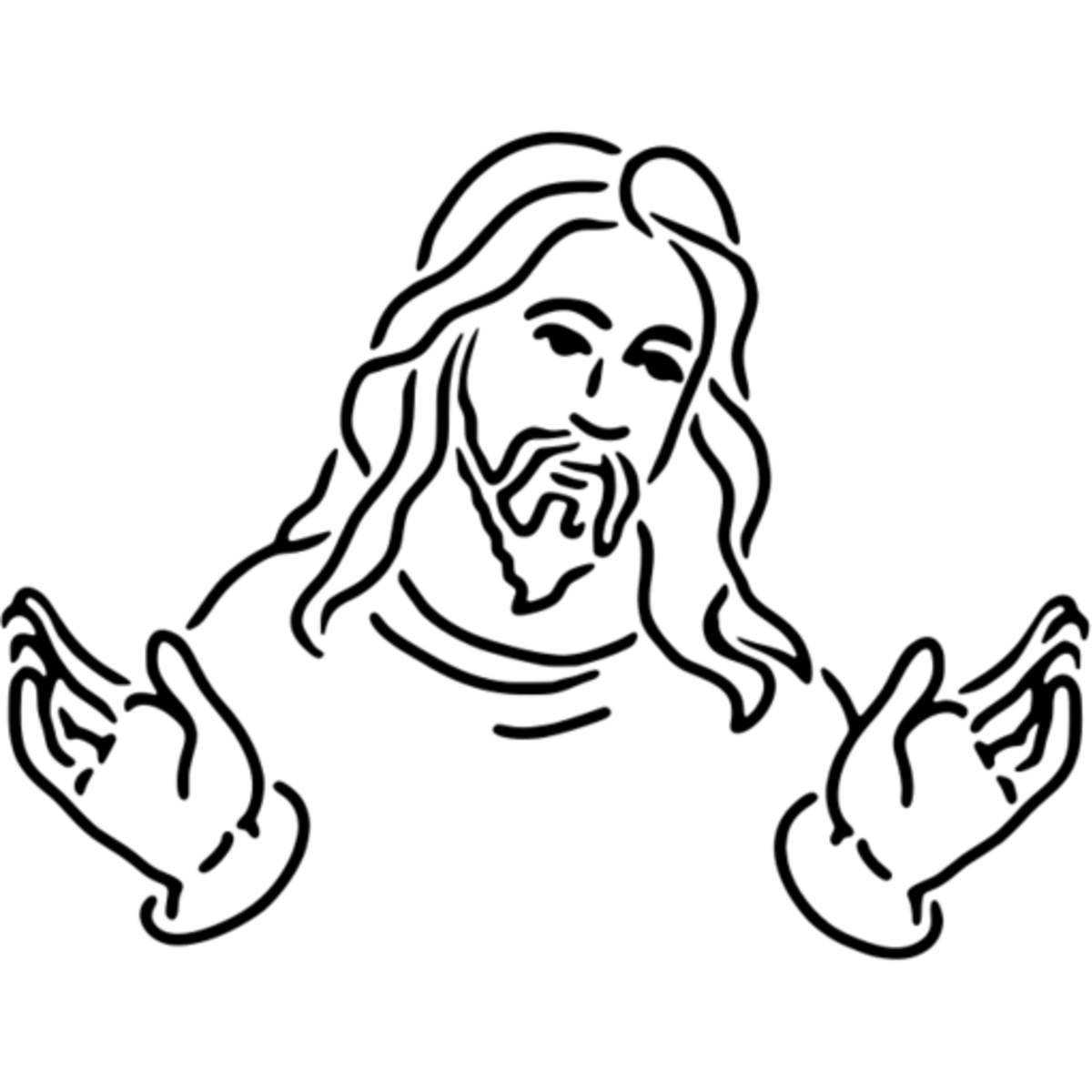 'Jesus Christ' Reusable Stencil – Durable Decorative Template for Painting and Spraying on Walls, Tiles, Wood, Fabric & Craft Projects - M (A5) (WS00030904)