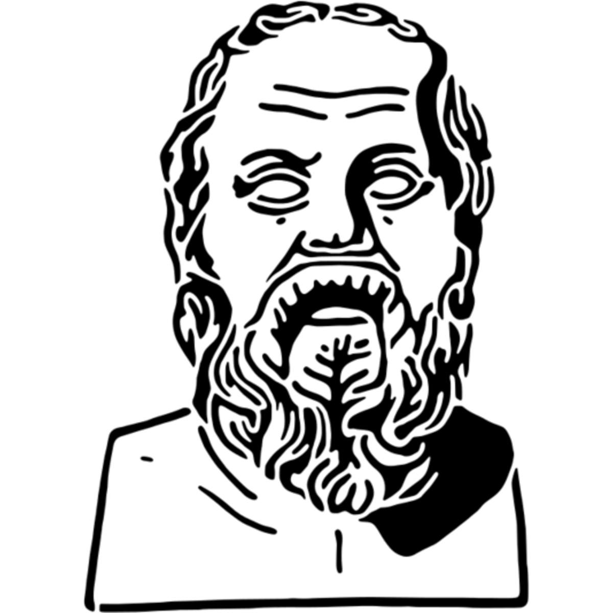 'Socrates Portrait' Reusable Stencil – Durable Decorative Template for Painting and Spraying on Walls, Tiles, Wood, Fabric & Craft Projects - M (A5) (WS00031572)